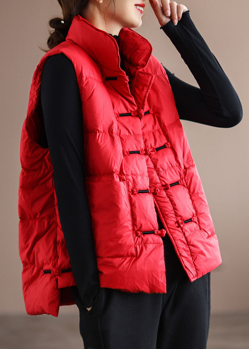 Sien | Gewatteerde bodywarmer voor dames met opstaande kraag - Rood