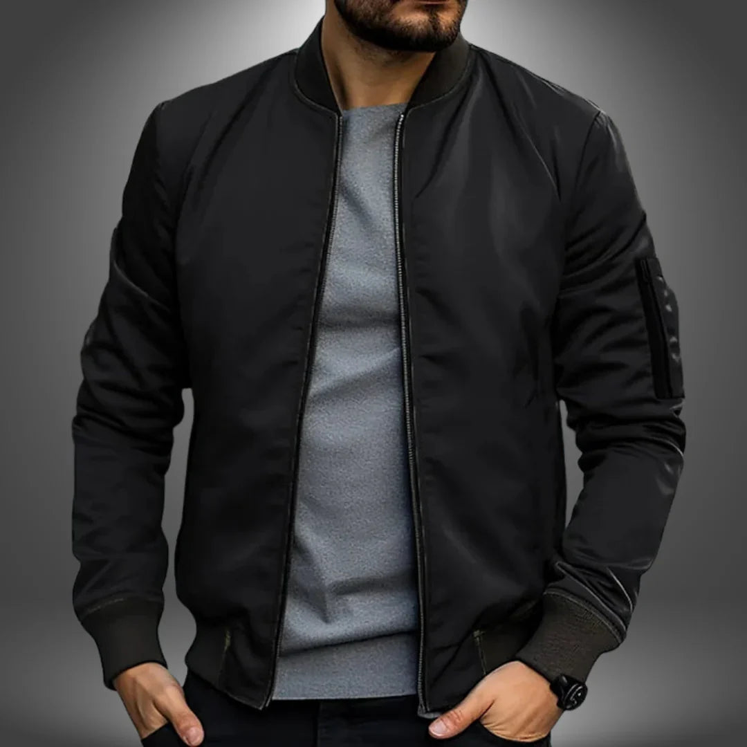 Simon | Bomberjack voor heren, slim fit - Zwart