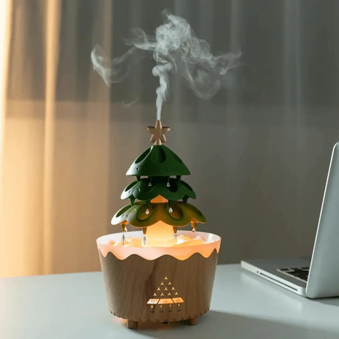 Simon | Kerstboom aromadiffuser met luchtbevochtiger - Hout