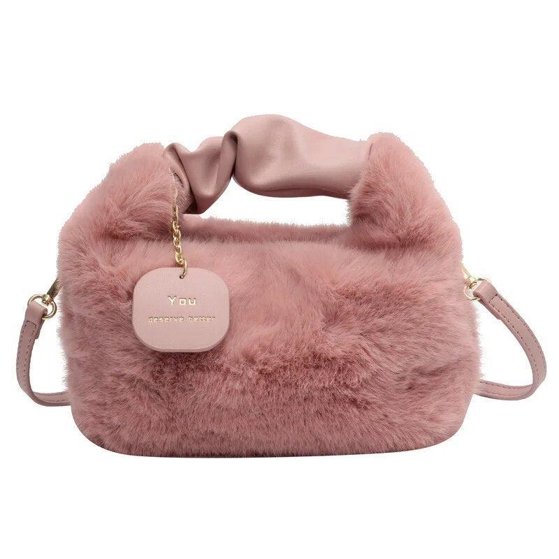Mia - Flauschige Handtasche mit Crossbody – Luxus und Funktionalität