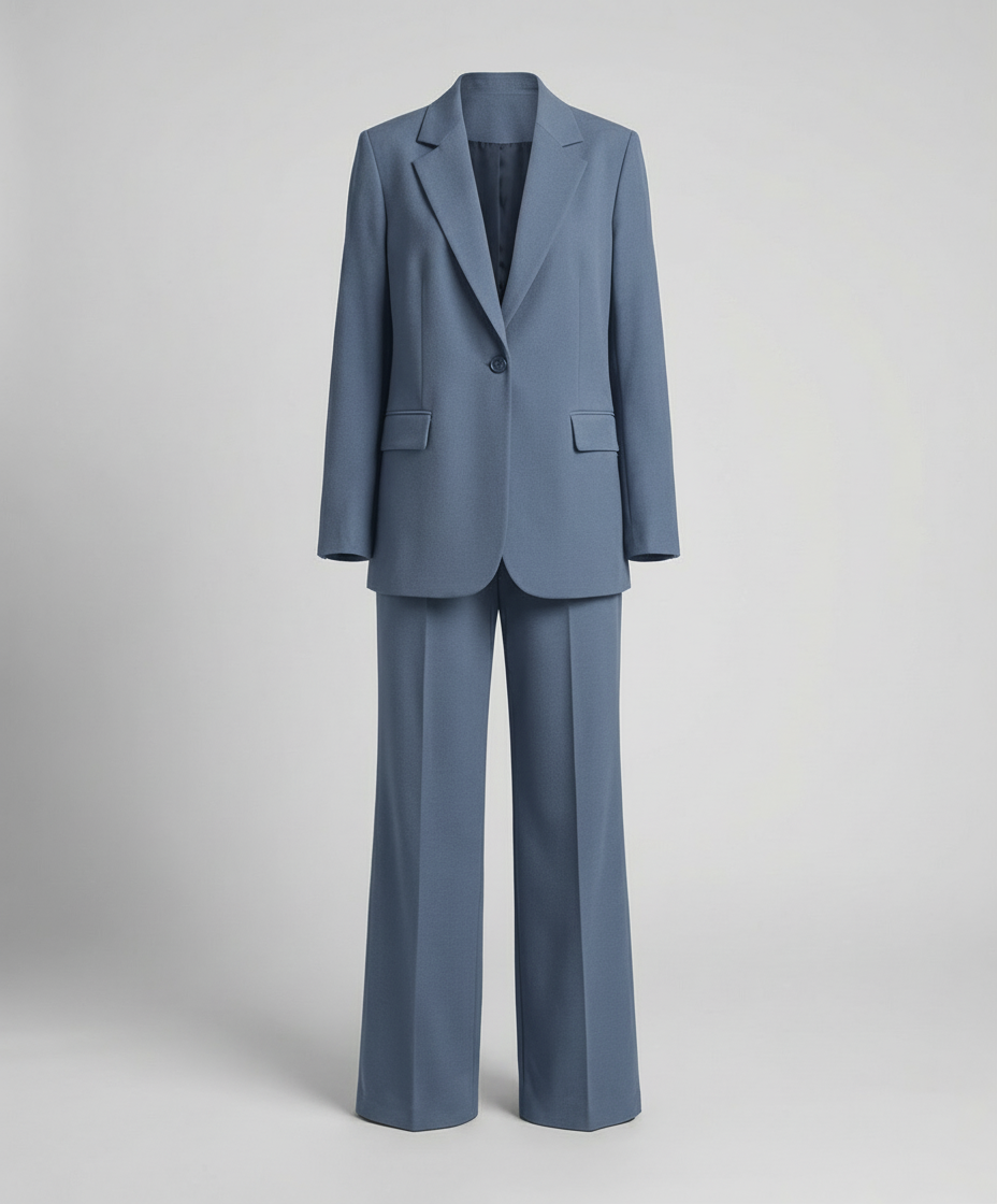 Sophie | Elegant broekpak voor dames, zwart - Lichtblauw