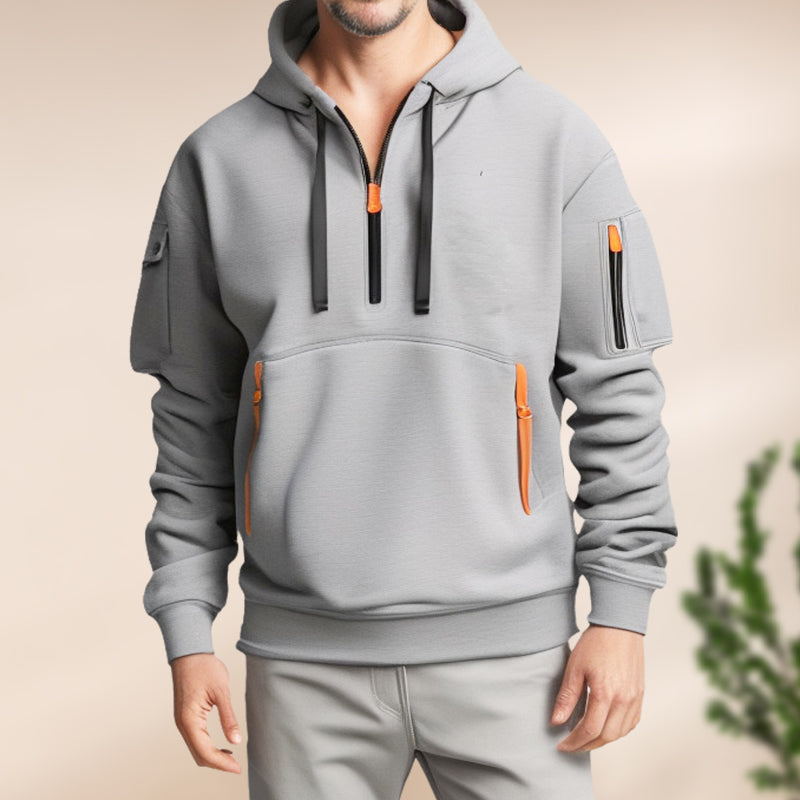 Sandro - Kapuzenpullover mit halbem Reißverschluss für Herren