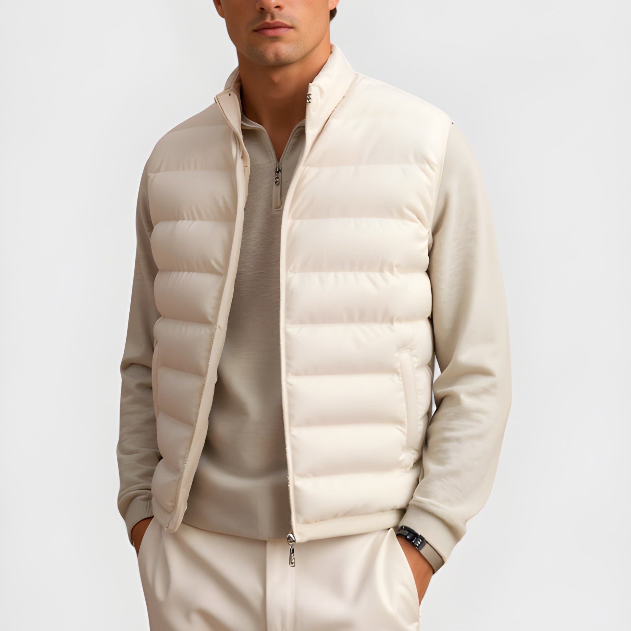 Stijn | Gewatteerde bodywarmer voor heren - Beige