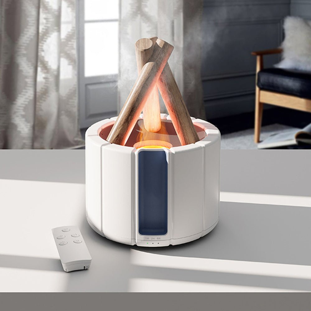 Stijn | Sfeerlamp met vlameffect en aroma diffuser - Wit