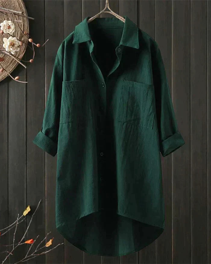 Suus | Linnen blouse voor dames - Groen