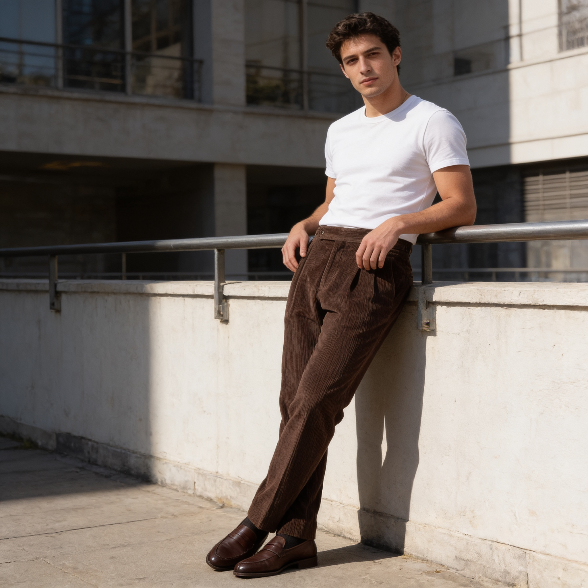 Sven | Corduroy broek met bandplooi voor heren - view 17