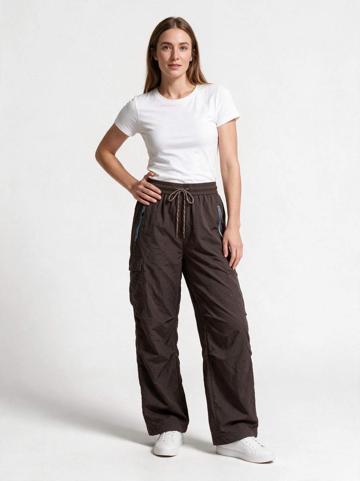 Sylvia | Wijde outdoorbroek voor dames - Bruin