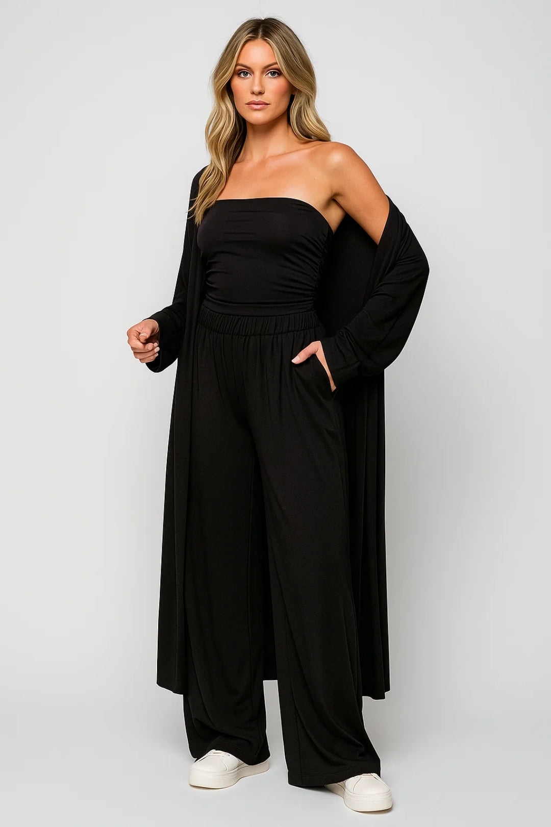 Tess | Driedelige co-ord set voor dames - Zwart
