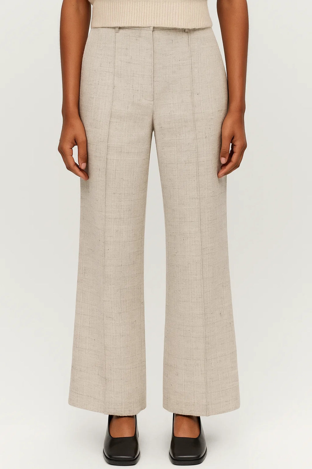 Tineke | Pantalon dames wijde pijp met hoge taille - view 2