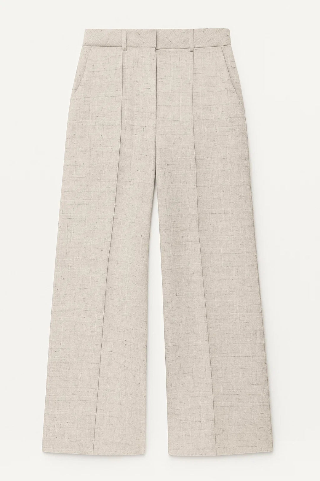 Tineke | Pantalon dames wijde pijp met hoge taille - Beige