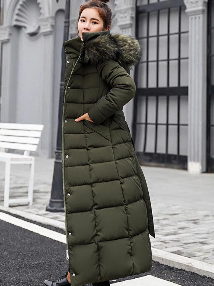 Elena - Manteau d'Hiver Long avec Capuche pour Femme