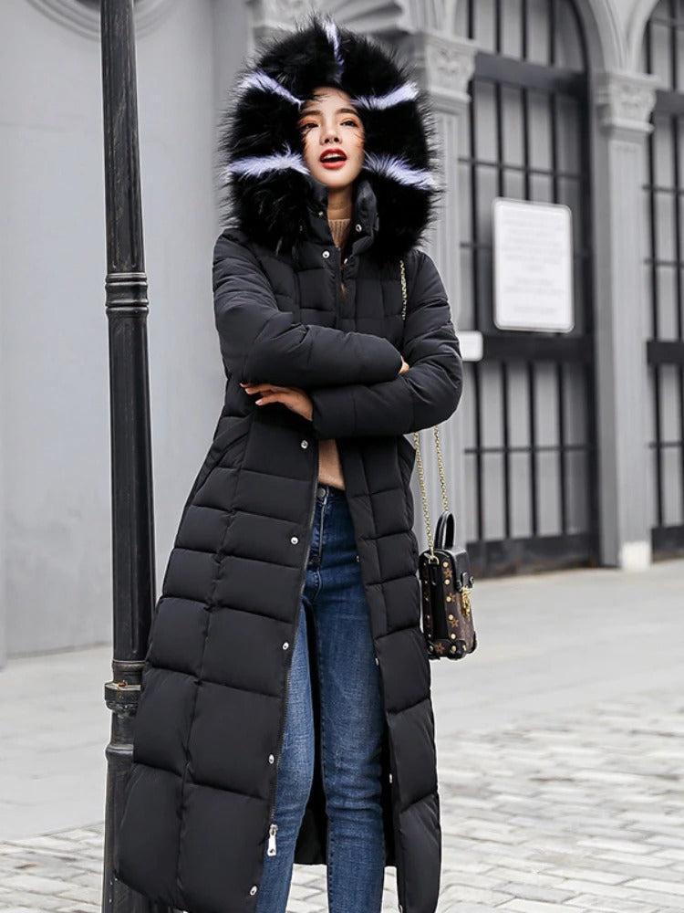 Elena - Manteau d'Hiver Long avec Capuche pour Femme