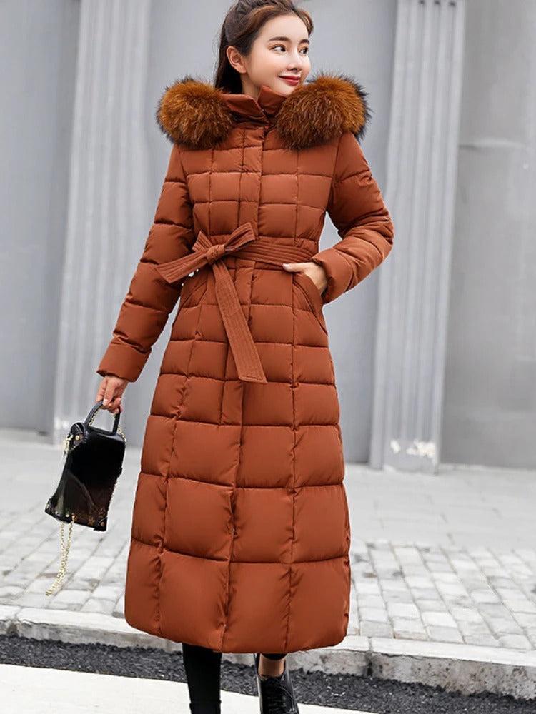 Elena - Manteau d'Hiver Long avec Capuche pour Femme
