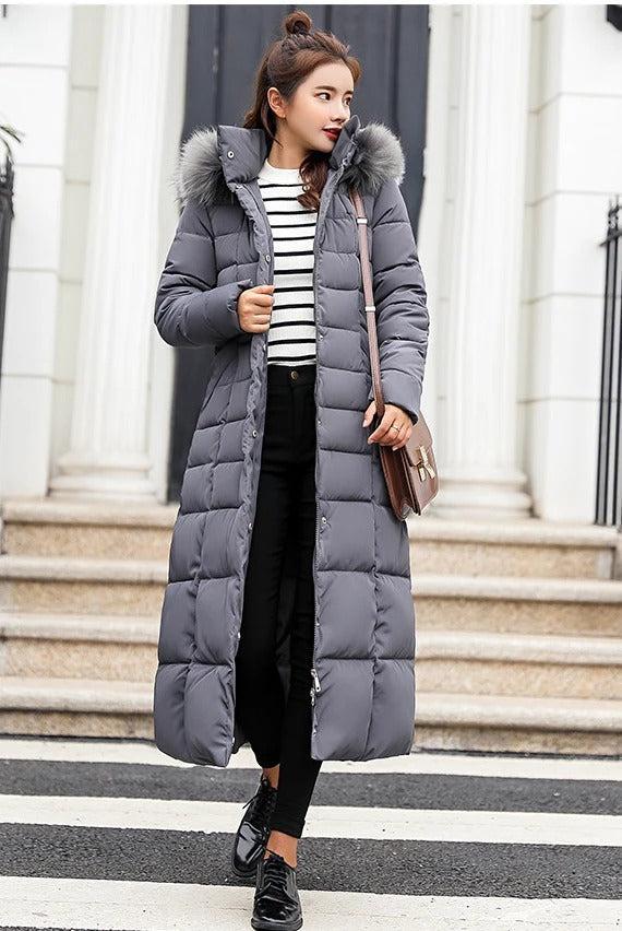 Elena - Manteau d'Hiver Long avec Capuche pour Femme