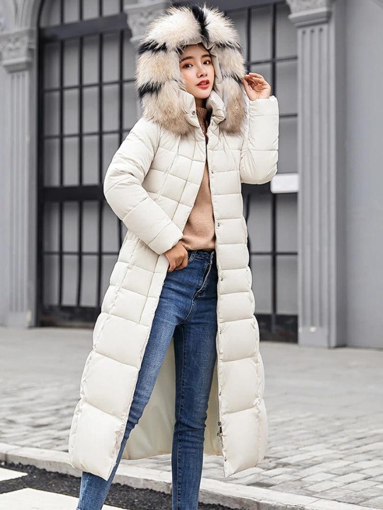 Elena - Manteau d'Hiver Long avec Capuche pour Femme