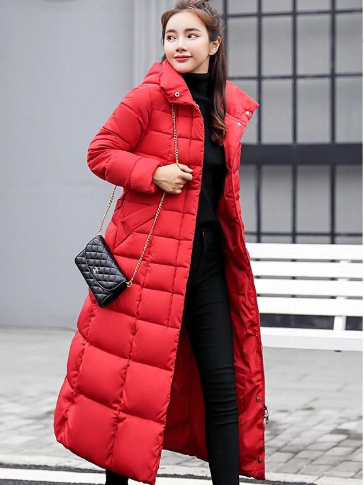 Elena - Manteau d'Hiver Long avec Capuche pour Femme