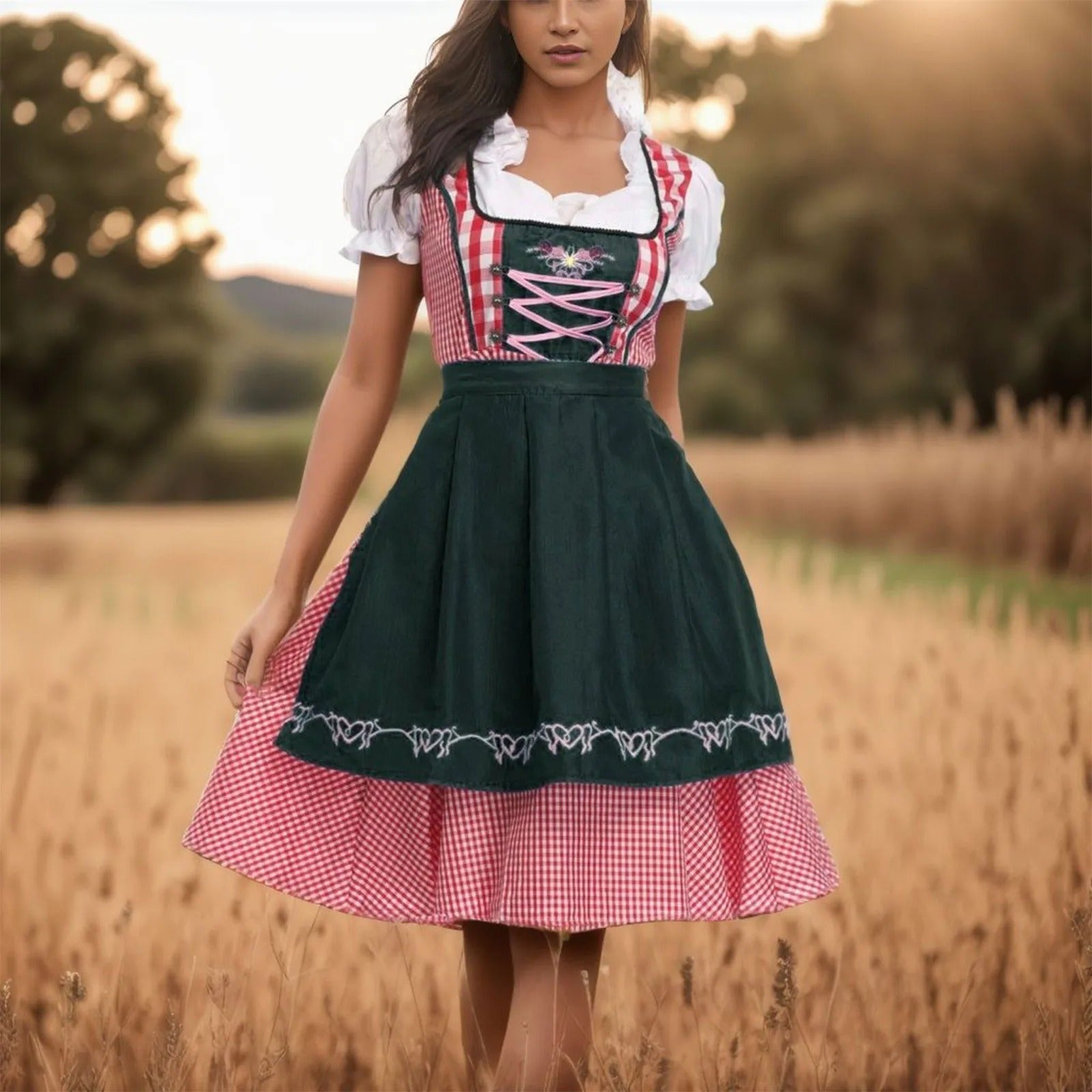 Dirndl_Jurk_Geruit_Oktoberfest_Dames_Victoria_Mae_Nederland_Belgie