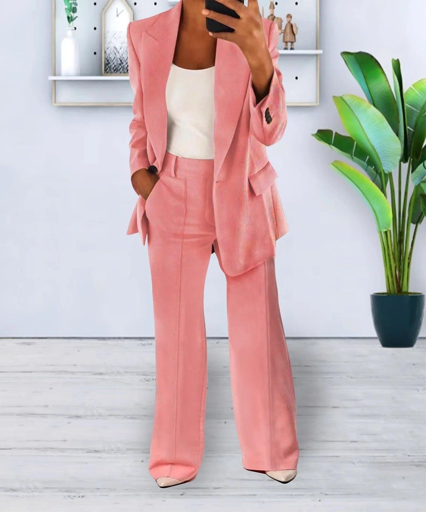 Tweedelig Pak Dames Met Blazer En Lange Broek | Navando