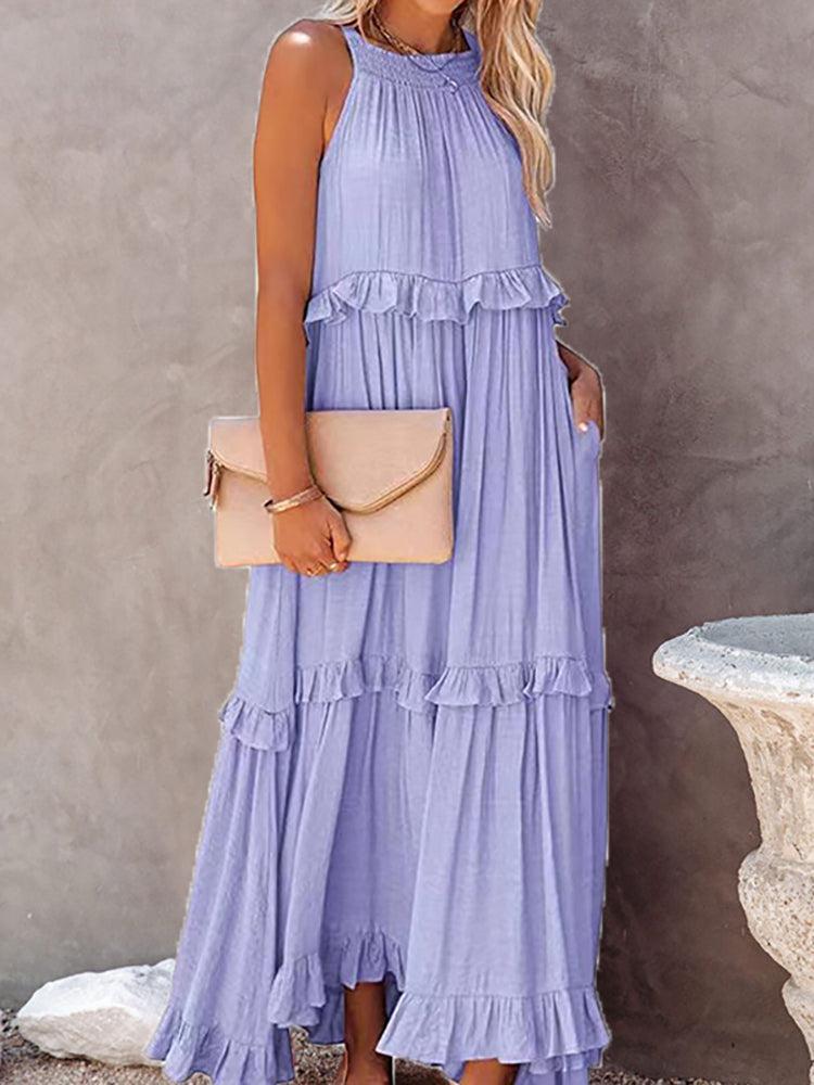 Robe Olivia - Robe Maxi d'Été Sans Manches