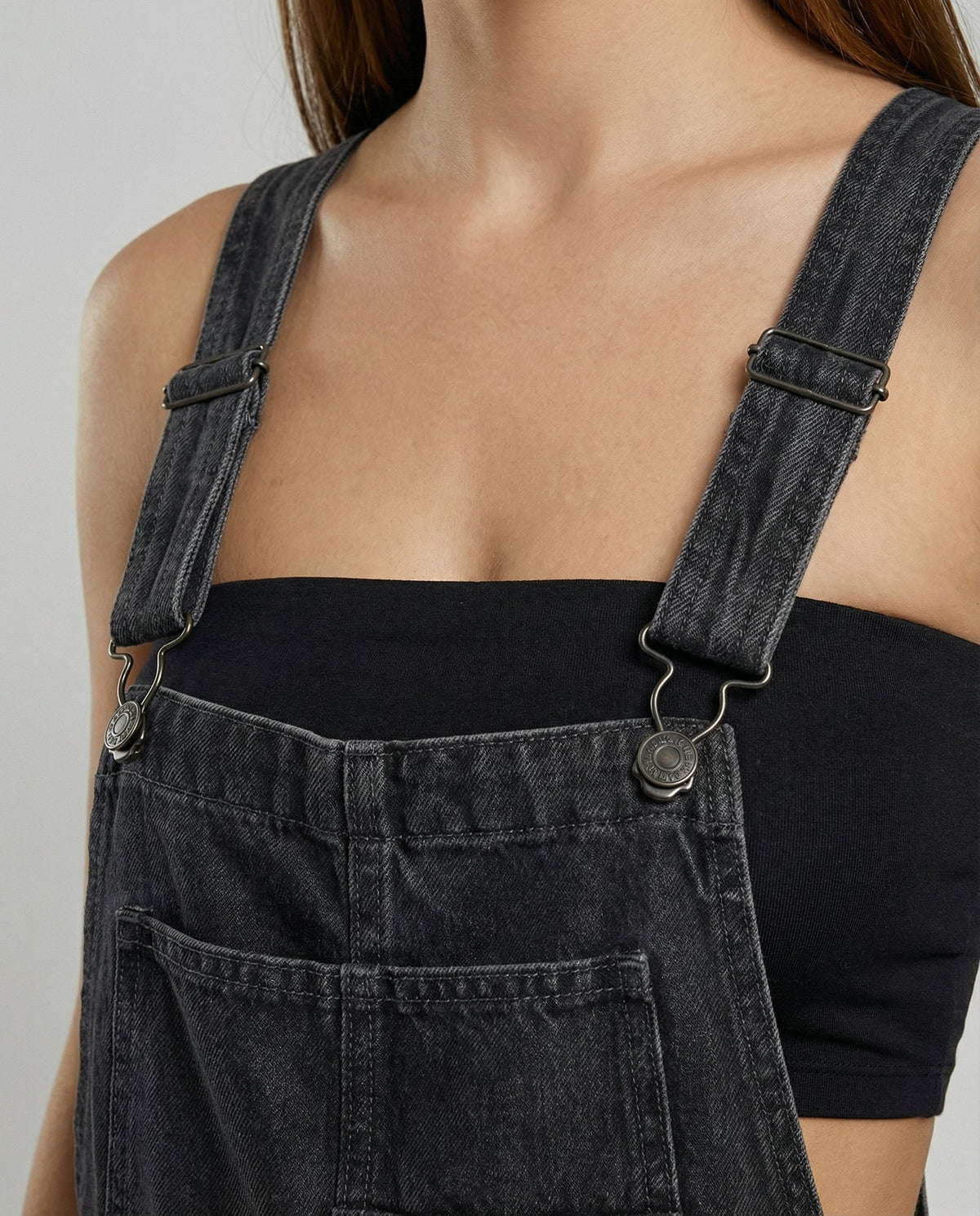 Vivian | Tuinbroek dames van denim, zwart - foto 7