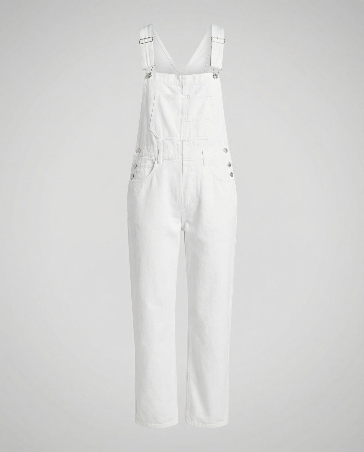 Vivian | Tuinbroek dames van denim, zwart - Wit