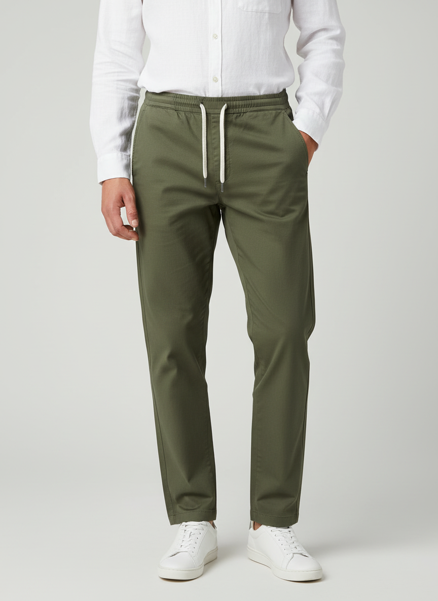 Wessel | Comfortabele joggingbroek voor heren in grijs - Groen