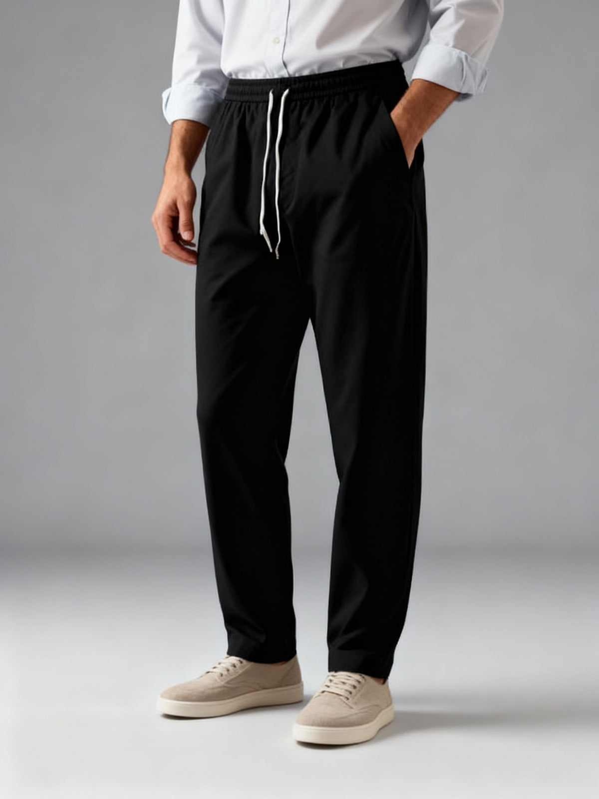 Wessel | Comfortabele joggingbroek voor heren in grijs - Zwart