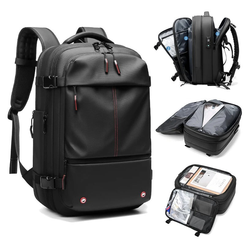 Wilbert | Anti-diefstal rugzak met vacuümcompressie, 60L - Zwart