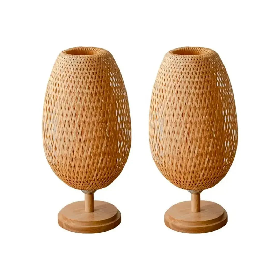 Wim | Bamboe tafellamp met houten voet - foto 11