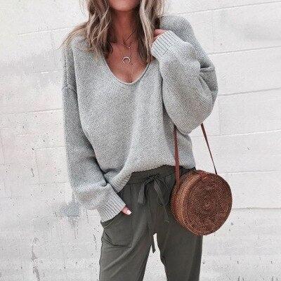 Victoria - Oversized Trui met V-Hals voor Dames