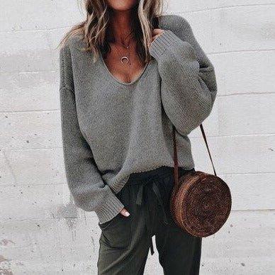 Victoria - Oversized Trui met V-Hals voor Dames