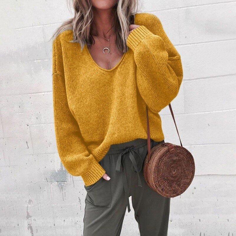 Victoria - Oversized Trui met V-Hals voor Dames