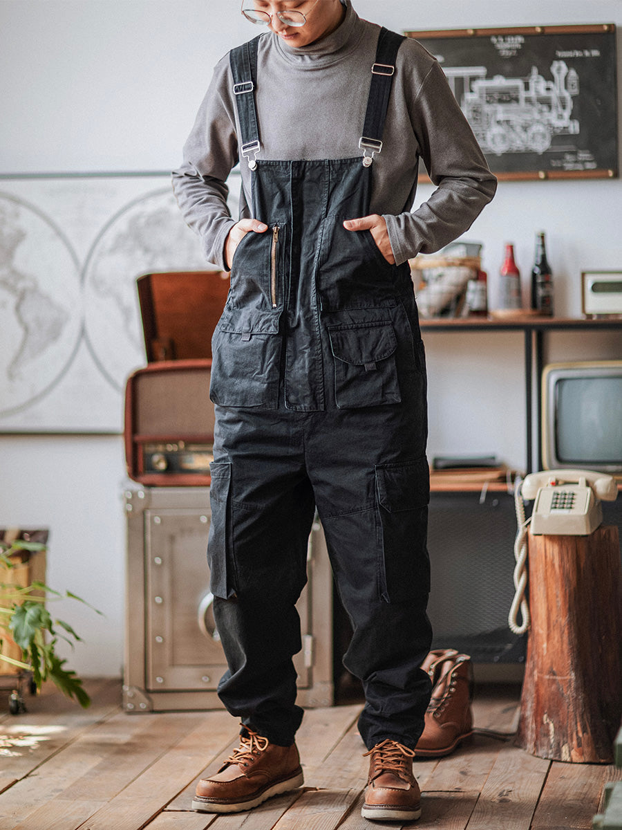 Yorick | Cargo tuinbroek voor heren met relaxed pasvorm - Zwart