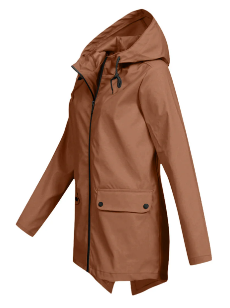 Chiara - Elegante Lange Regenjas met Capuchon