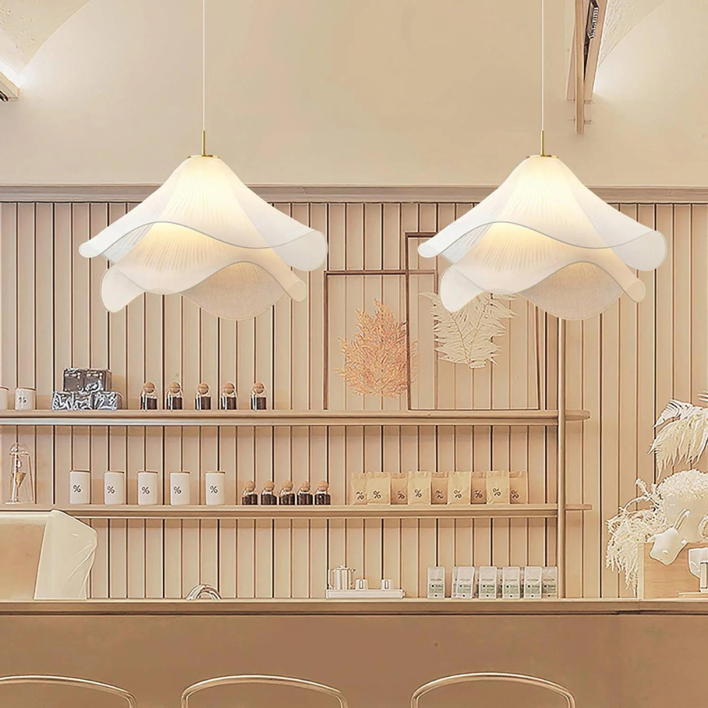 Sculpturale golvende hanglamp – Organische geplooide sfeerverlichting