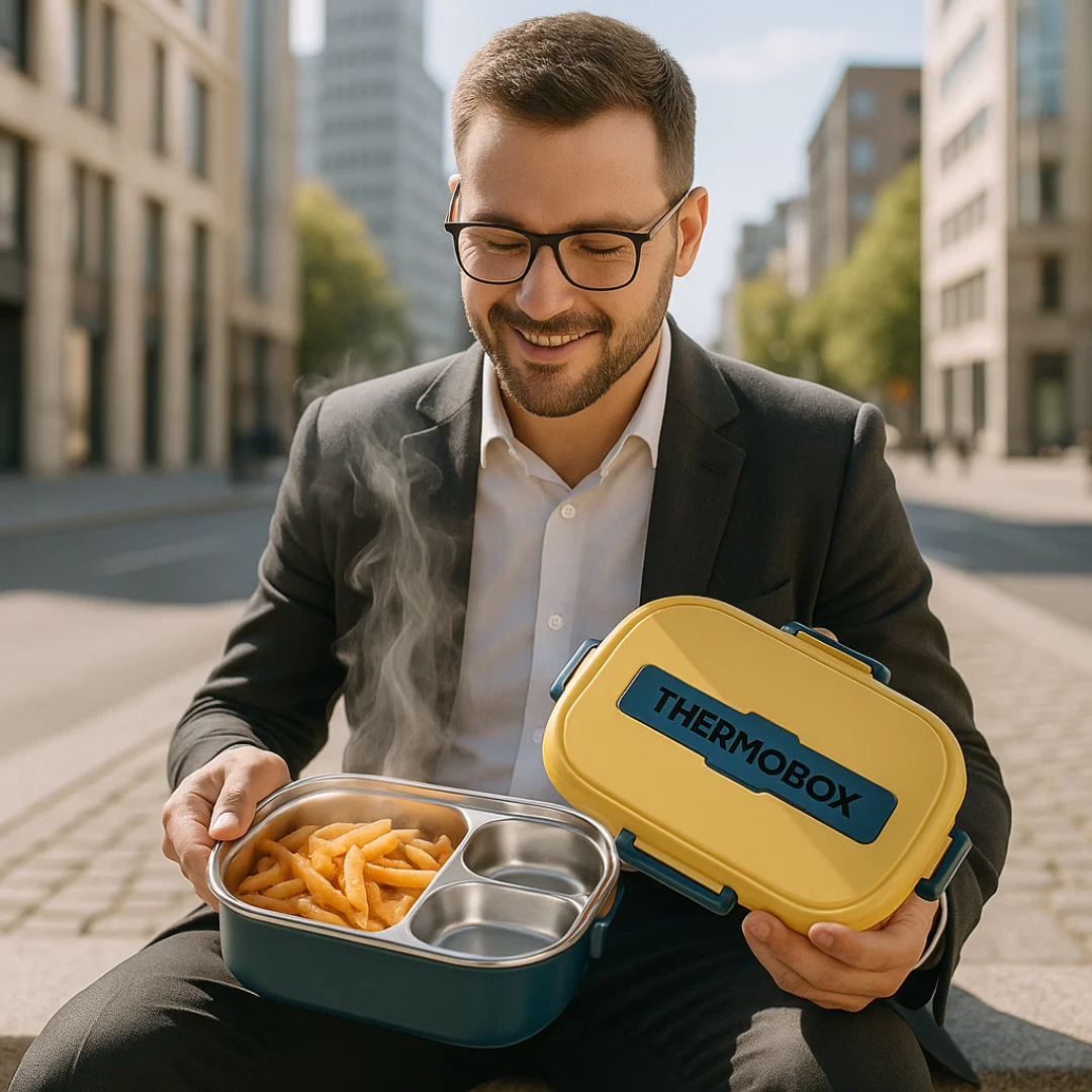 Geïsoleerde roestvrijstalen lunchbox – Lekvrije ThermoBox met kliksluiting