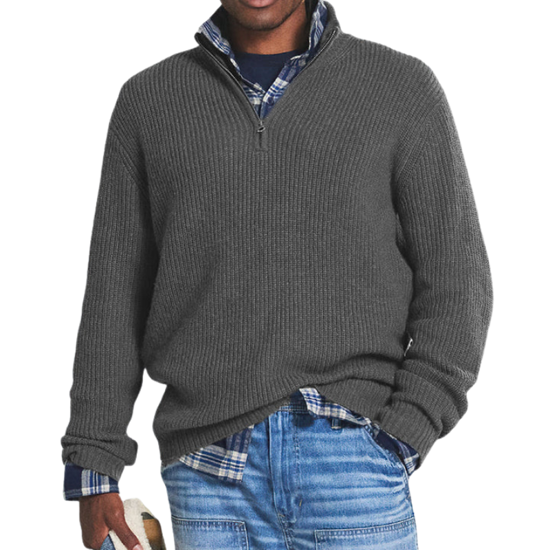 Philippe - Lässiger Warmer Pullover mit Reißverschlusskragen für Herren