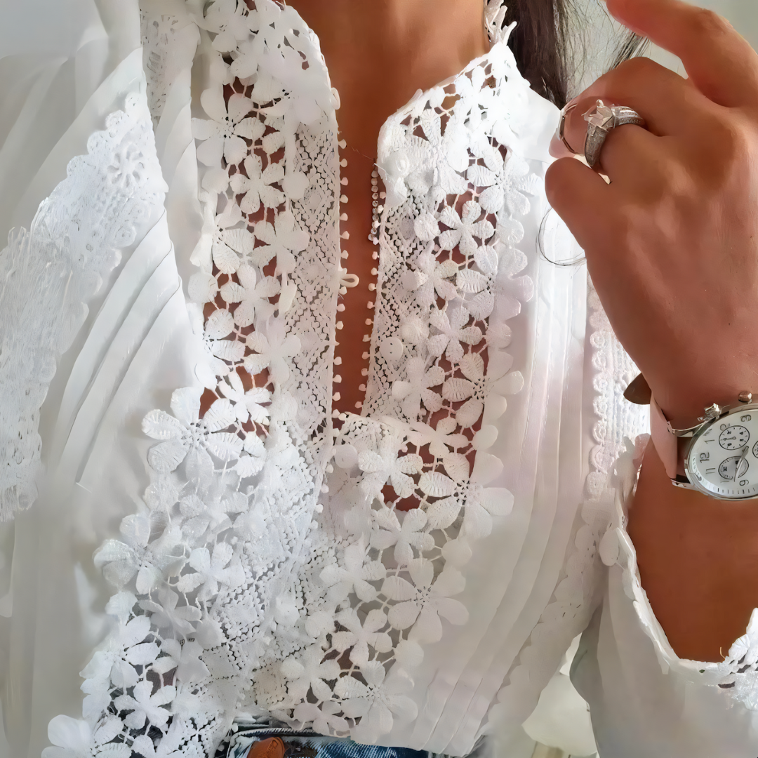 Honora - Kanten Bloemen Blouse