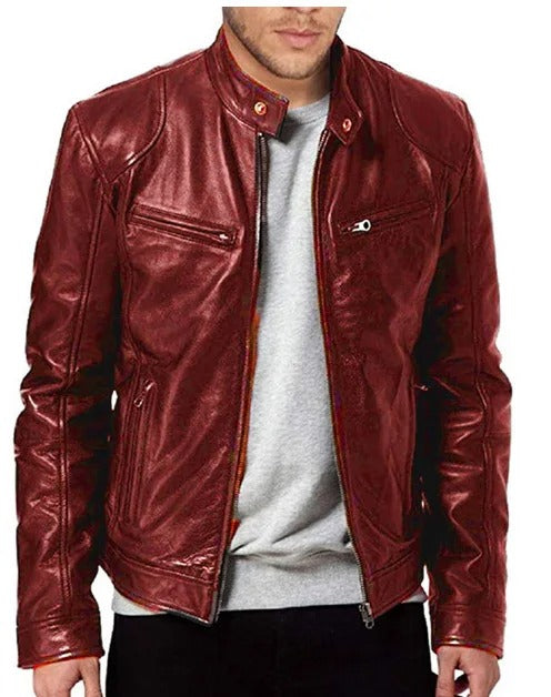 Veste en cuir chaude, confortable et stylée pour hommes - coupe optimale