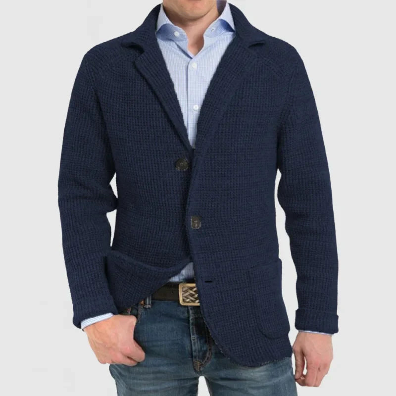 Carl - Gilet tricoté avec poches et col revers pour hommes