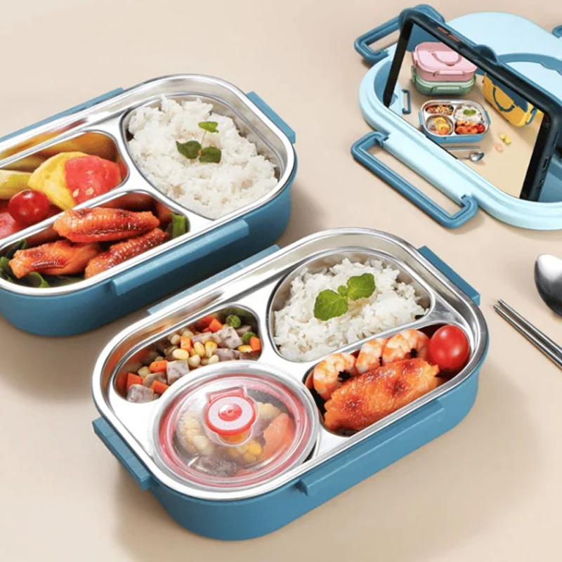 Geïsoleerde roestvrijstalen lunchbox – Lekvrije ThermoBox met kliksluiting