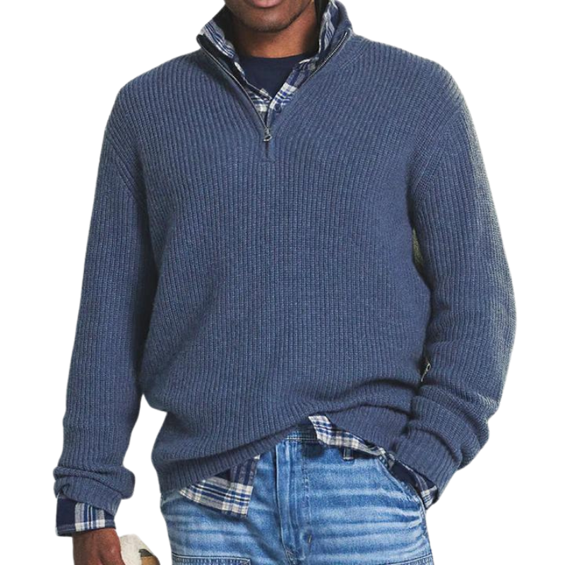 Philippe - Pull chaud décontracté avec col zippé pour hommes