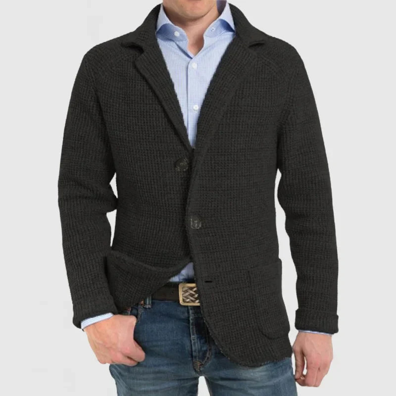 Carl - Gilet tricoté avec poches et col revers pour hommes