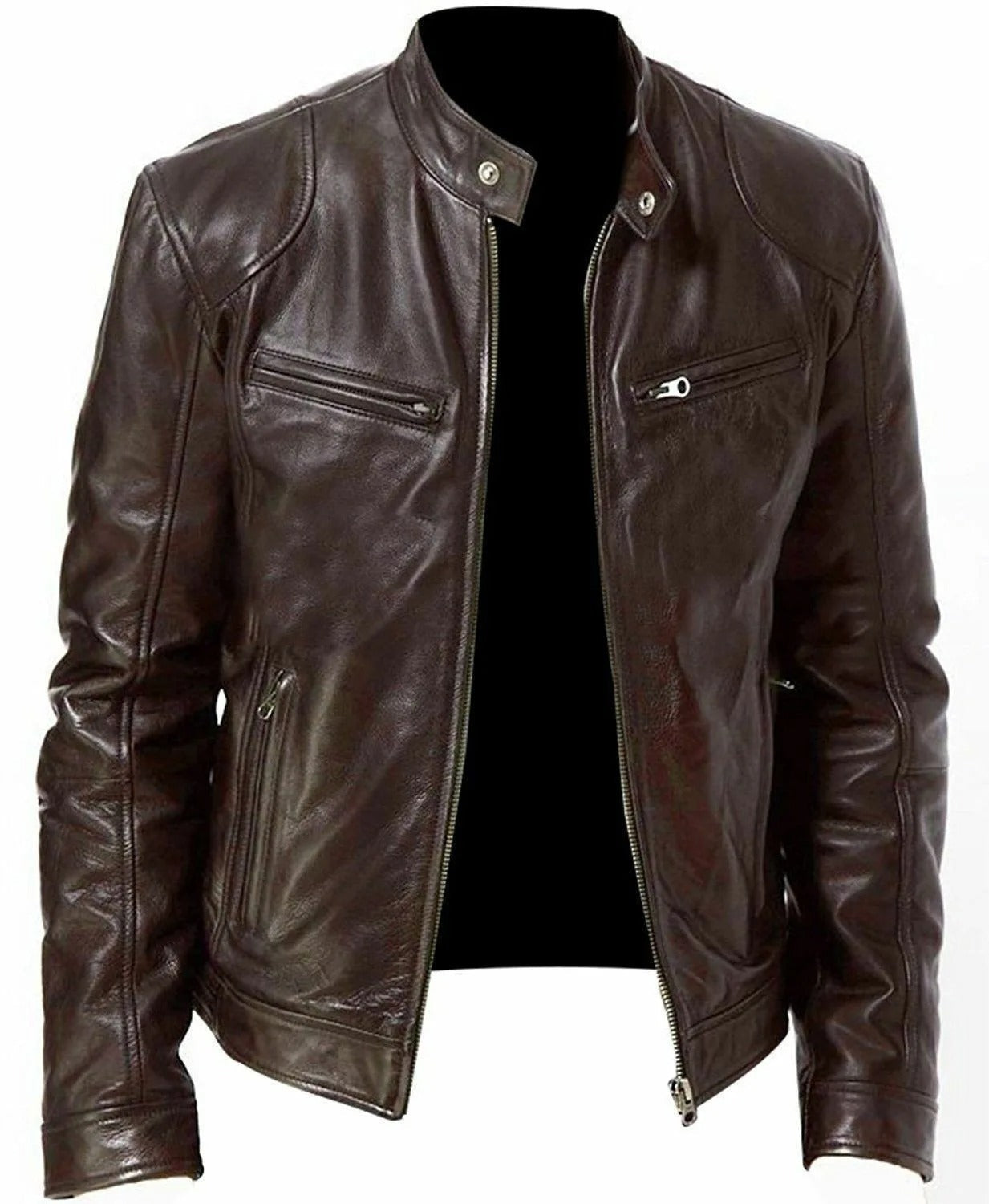 Veste en cuir chaude, confortable et stylée pour hommes - coupe optimale
