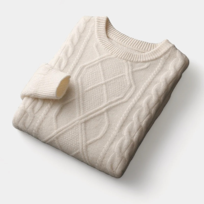 Navando | Pull torsadé à motif losange tricoté