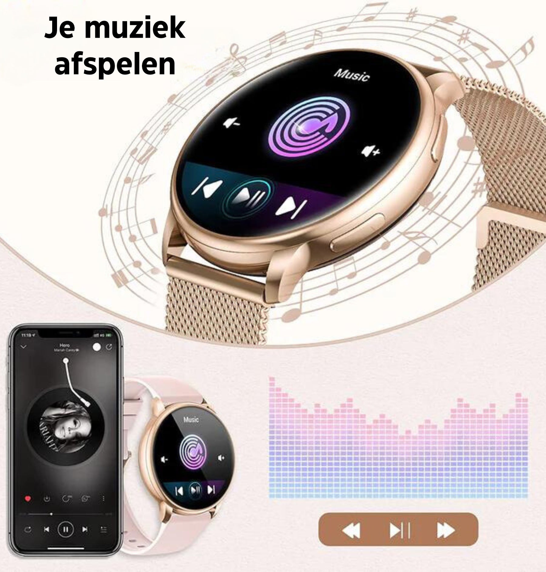 Smartwatch_Slim_Horloge_Activity_Tracker_Dames_Heren_Bluetooth_Hands_Free_Nederland_Belgie_Victoria_Mae