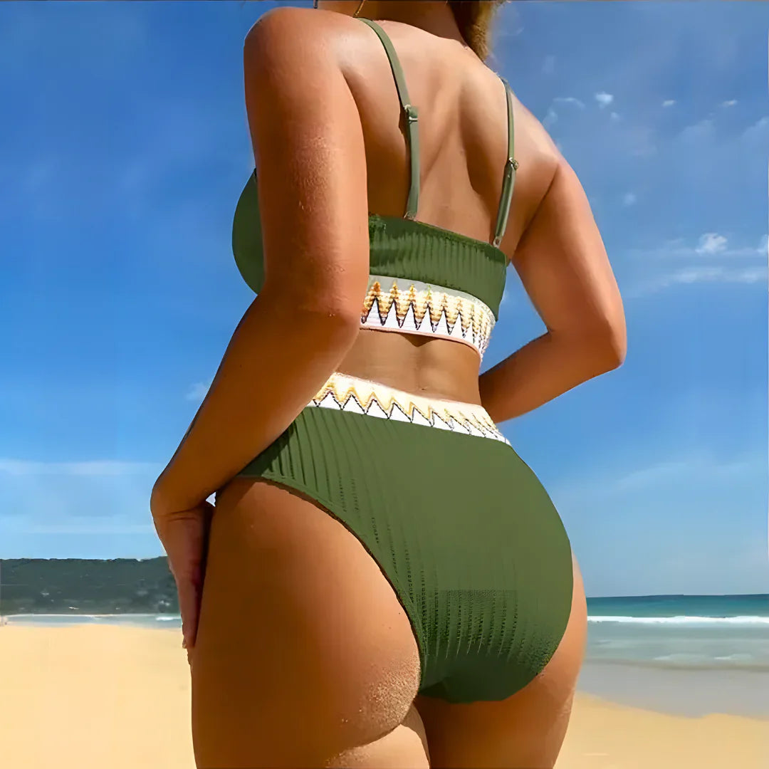 Victoria - Boho Stijl 2-delige Bikini met Hoge taille en Push Up voor Dames