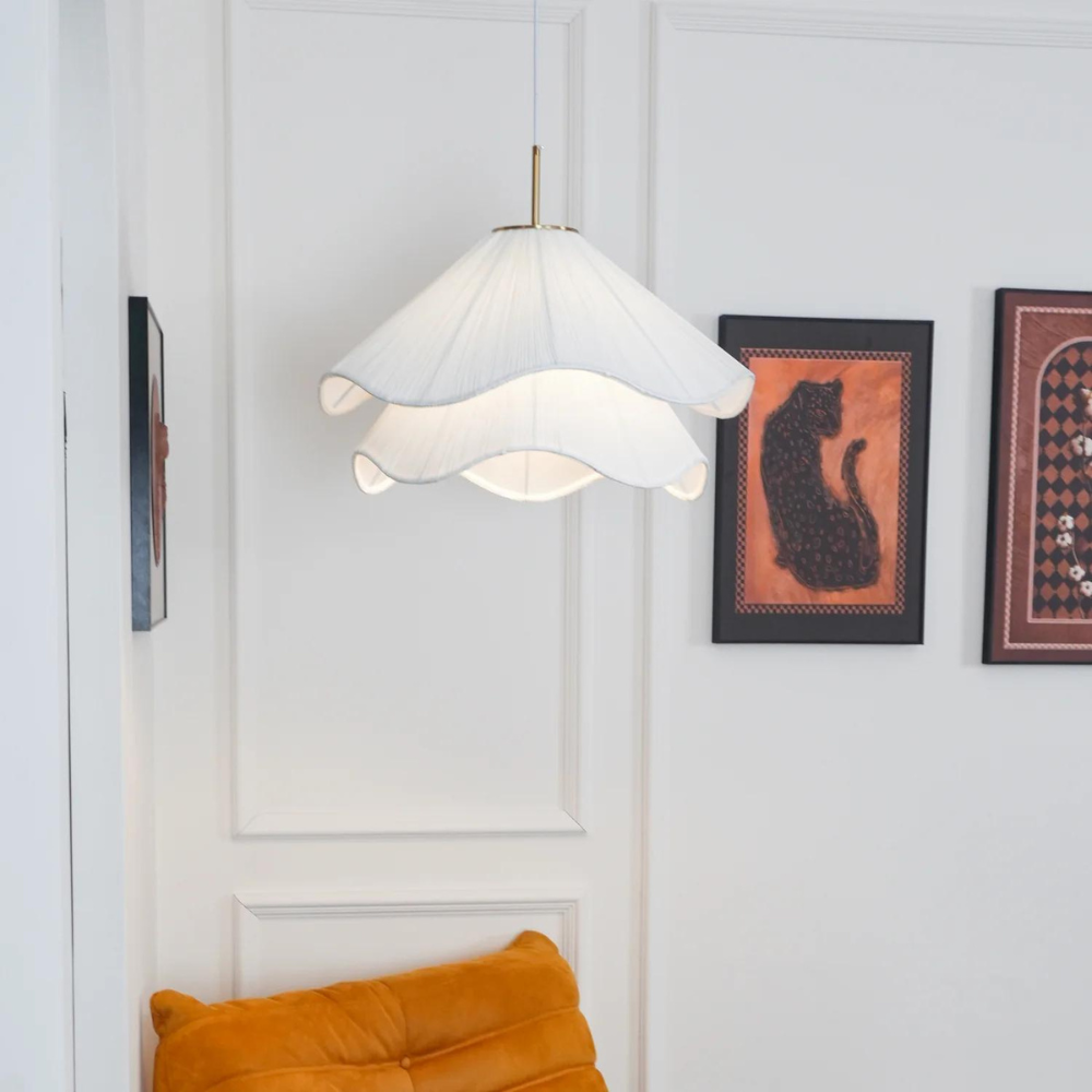 Sculpturale golvende hanglamp – Organische geplooide sfeerverlichting