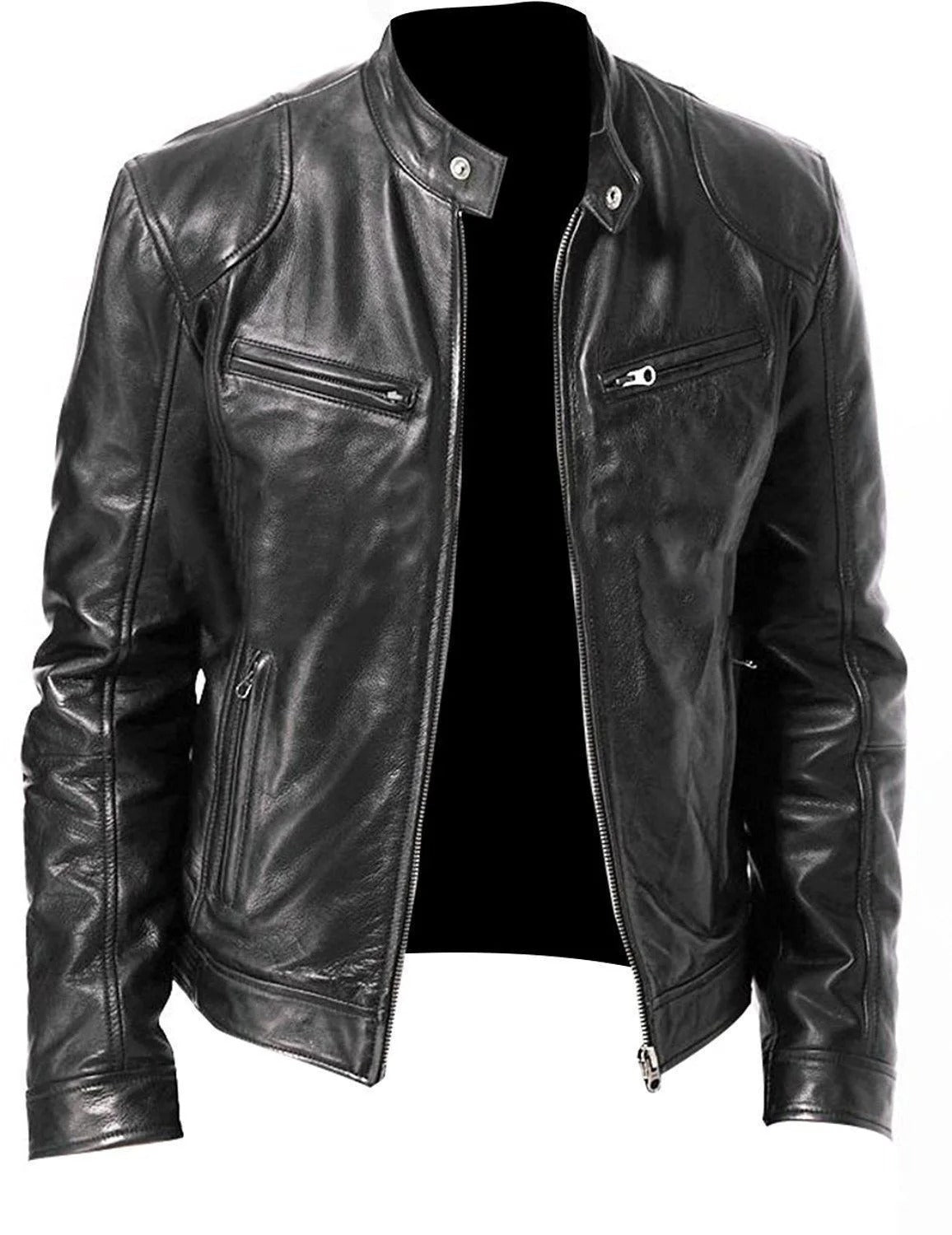 Veste en cuir chaude, confortable et stylée pour hommes - coupe optimale