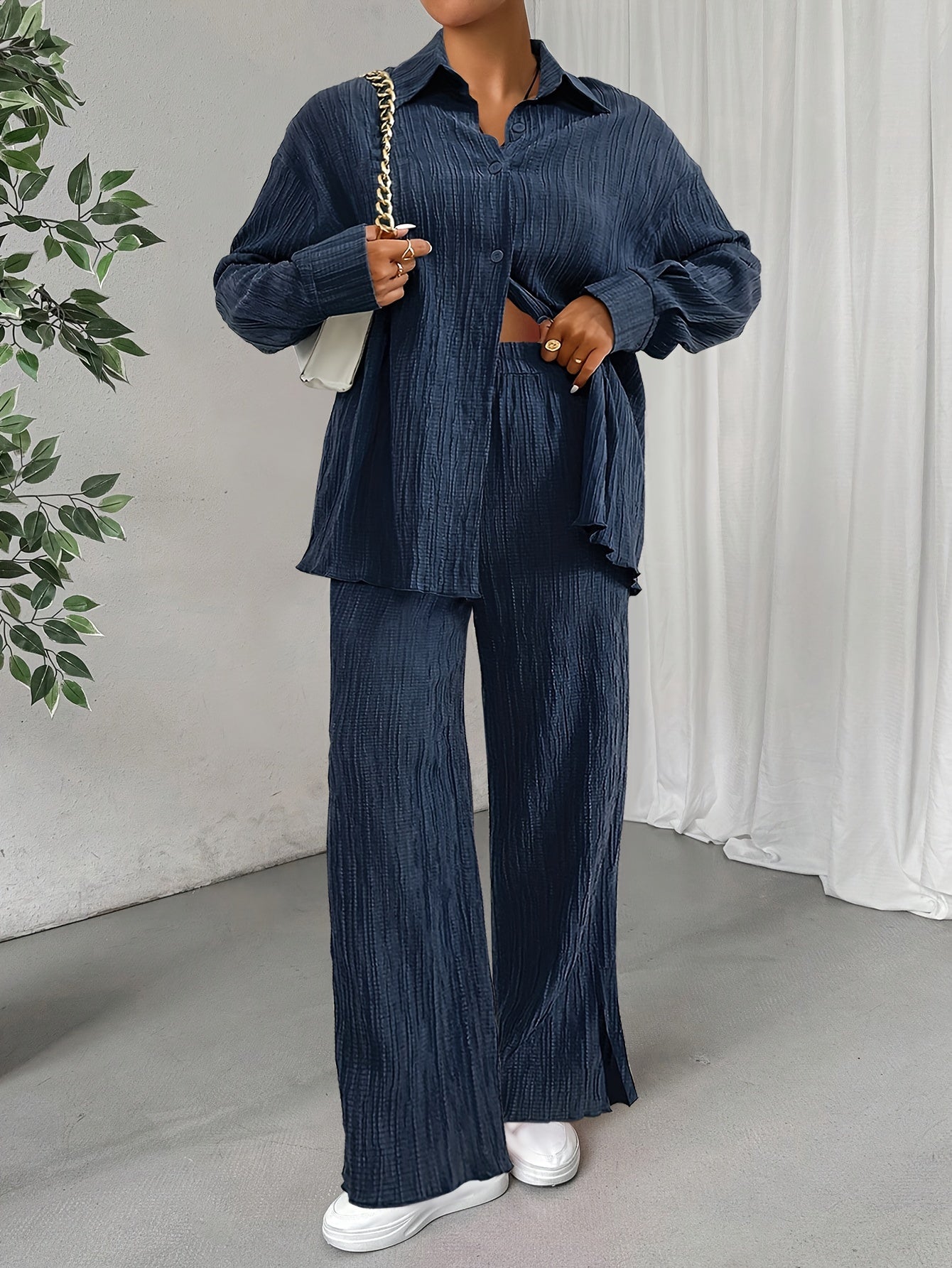 Elisa - Tweedelige Blouse met Broek Comfortabele Set voor Dames